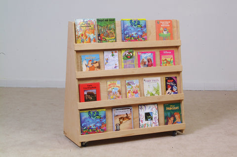 mobile double-sided library display unit