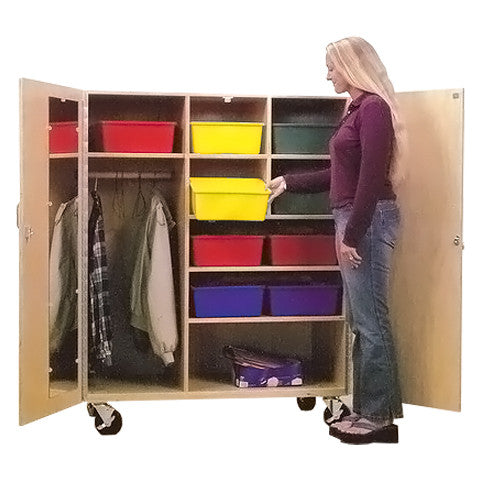 Mobile Clothes Bar Storage Cabinet
